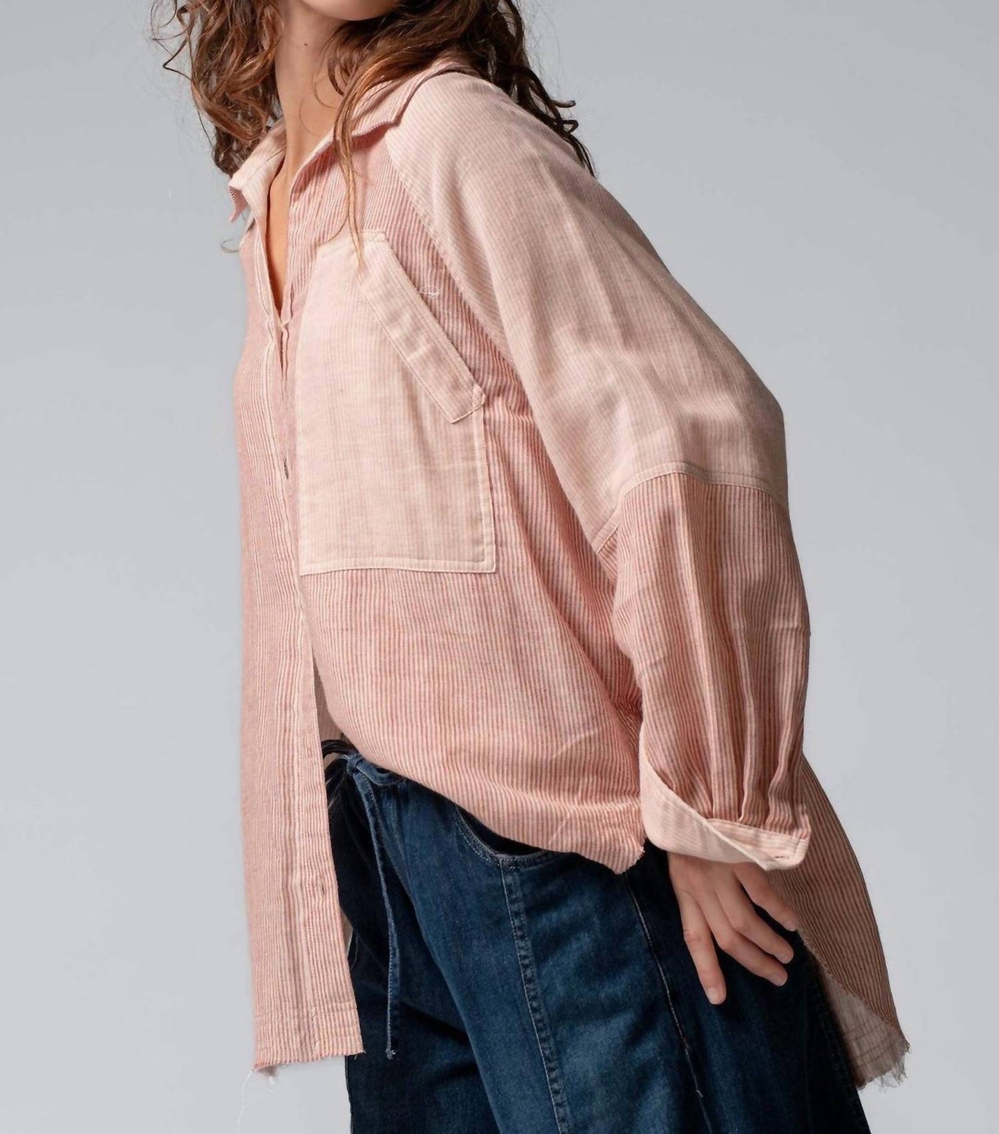Urban Daizy - Raw Edge Button Up Top