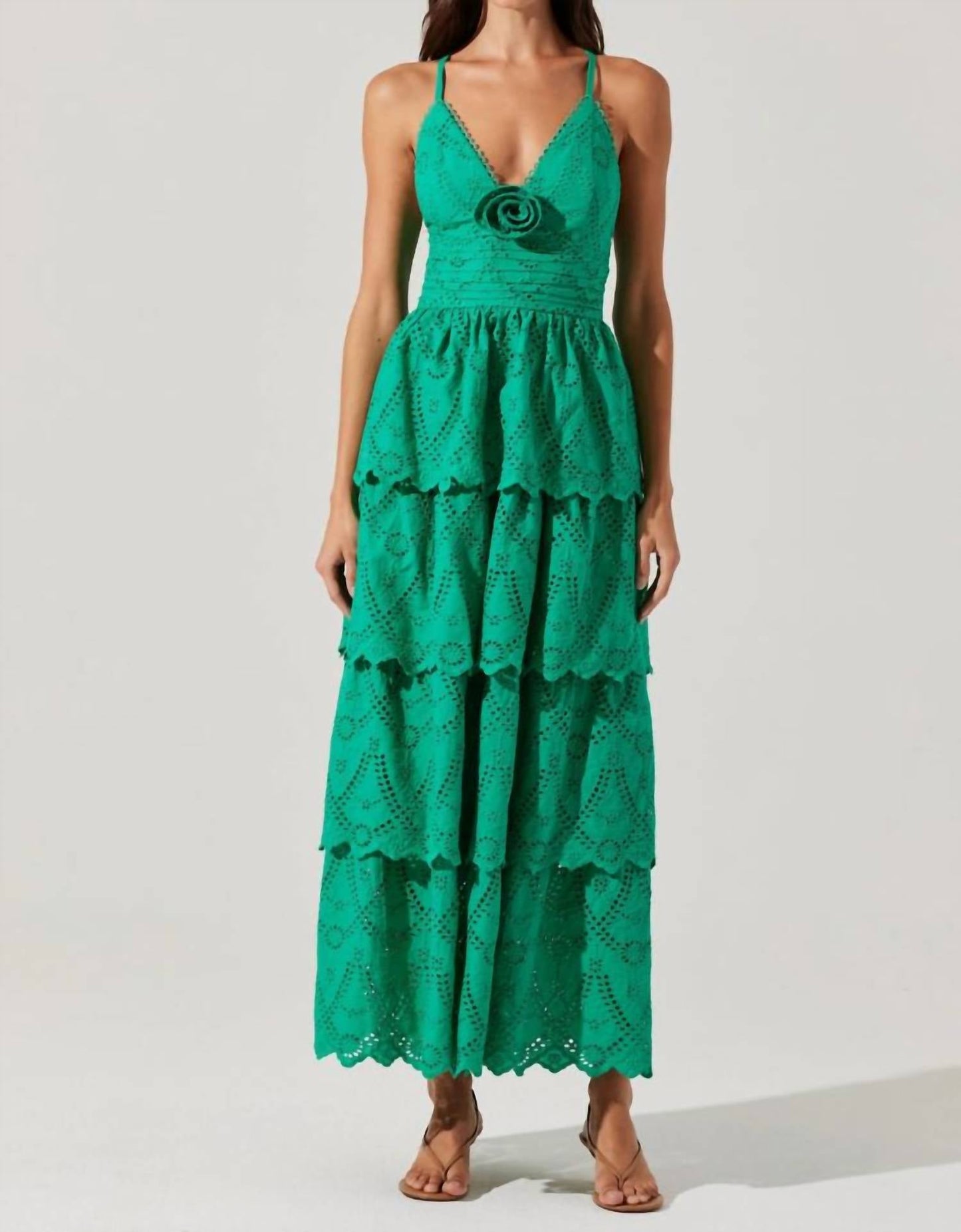 Astr - Faeryn Eyelet Tiered Maxi Dress