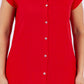 Paparazzi - Linen Blend Solid Midi Shirt Dress