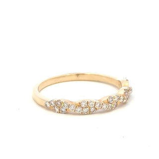 Aamiaa - 0.35 Carat Natural Diamond Cluster Twist Band Ring