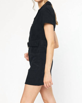 Entro - Vestido curto de veludo cotelê cowgirl
