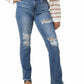Judy Blue - High Waist Distressed Fray Hem Bootcut Jeans