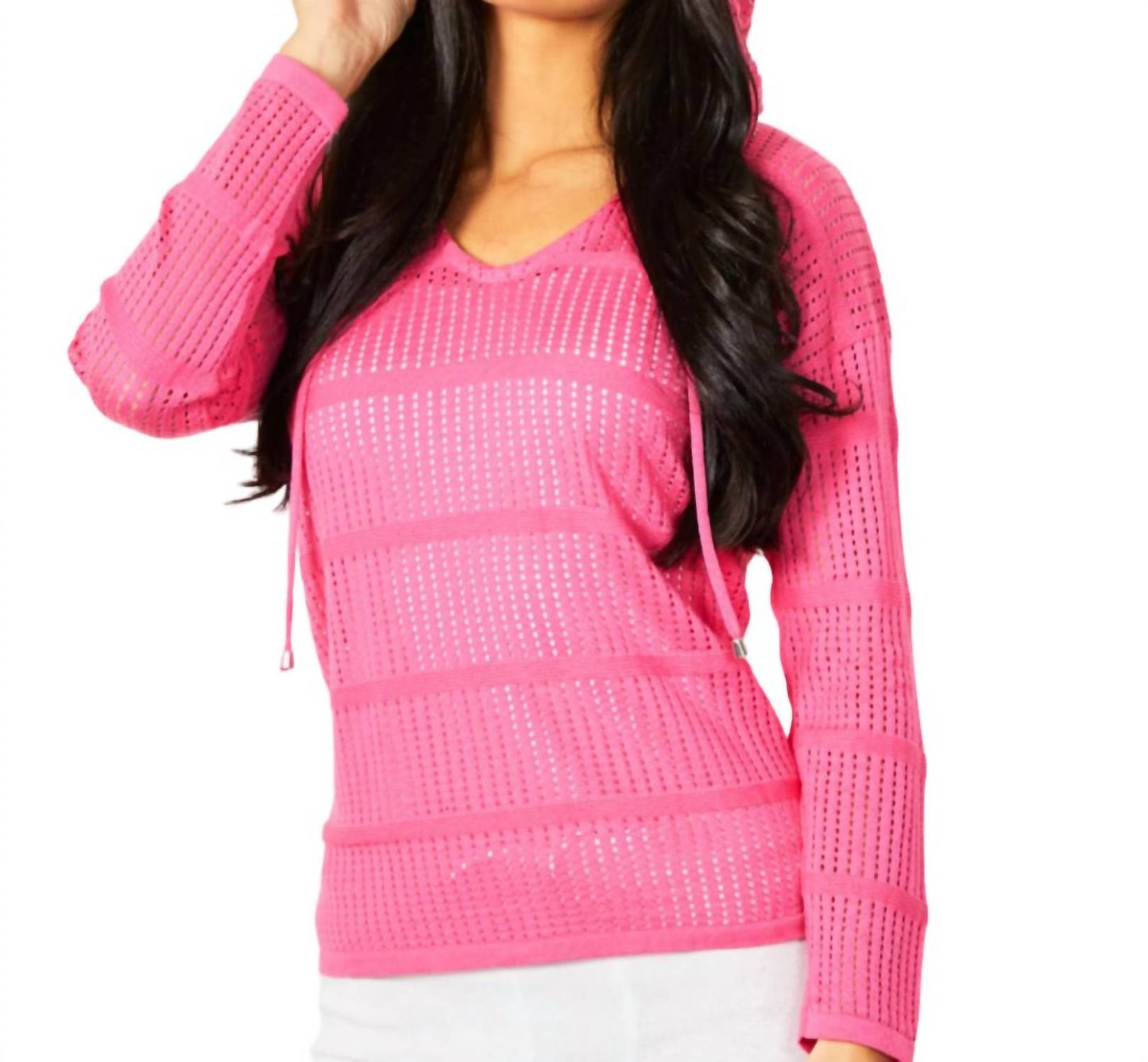 Angel Apparel - Crochet V-Neck Hoodie