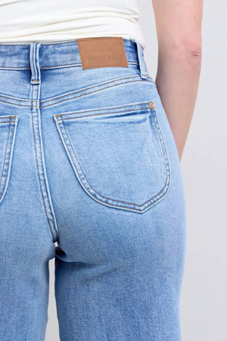 Judy Blue - Calça jeans larga tamanho grande com bolsos