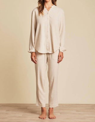 Barefoot Dreams - Linen Blend Long Sleeve Blouse