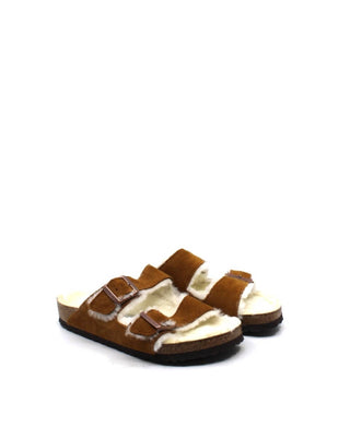 Birkenstock - Sandália feminina Arizona Shearling