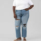 Good American - Good Boy Straight Leg Ripped Jeans - Plus