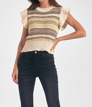 Elan - Suéter de gola redonda e manga curta