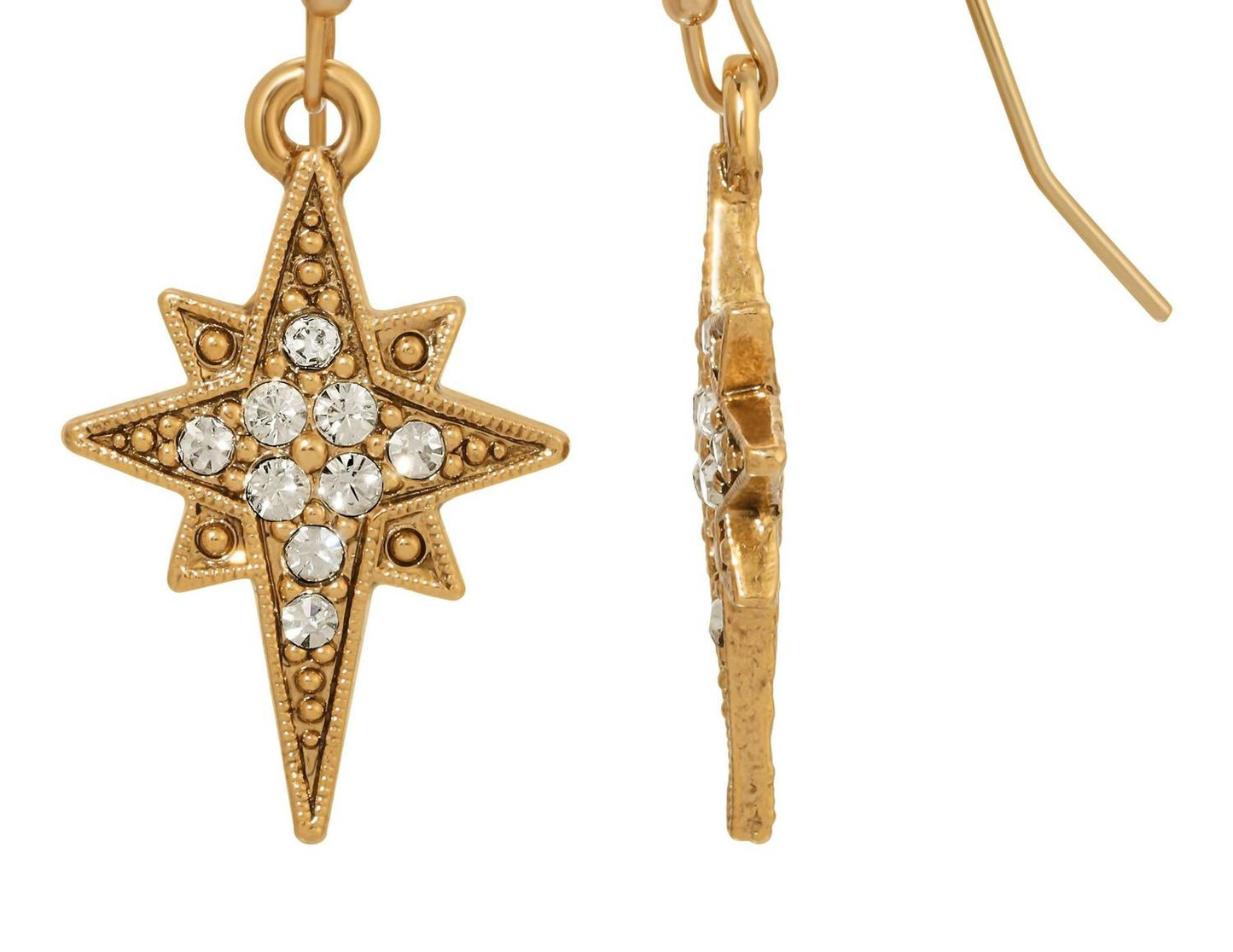 1928 Jewelry - Women's Star Of Bethlehem Crystal Drop Earrings