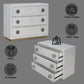 Anpu Faux Crocodile Skin Console Cabinet - Silver
