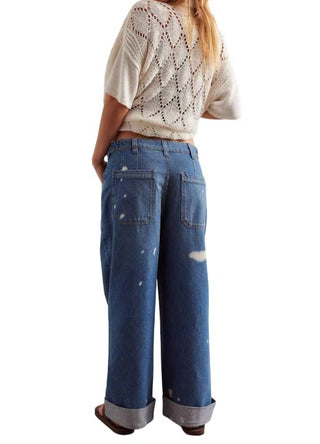 Free People - Calça Jeans Palmer com Punhos