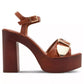 Madden Girl - Ankle Strap Buckled Wooden Platform Heels