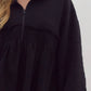 Entro - Ruffle Textured Zipper Jacket