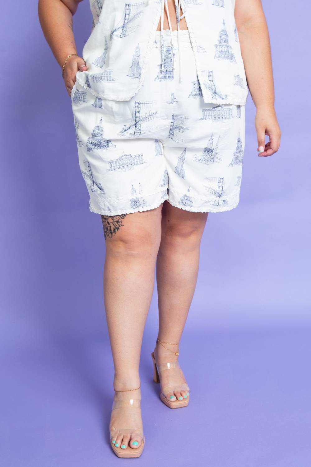 Skies Are Blue - Sightline Summer Printed Shorts (size Reg & Plus)