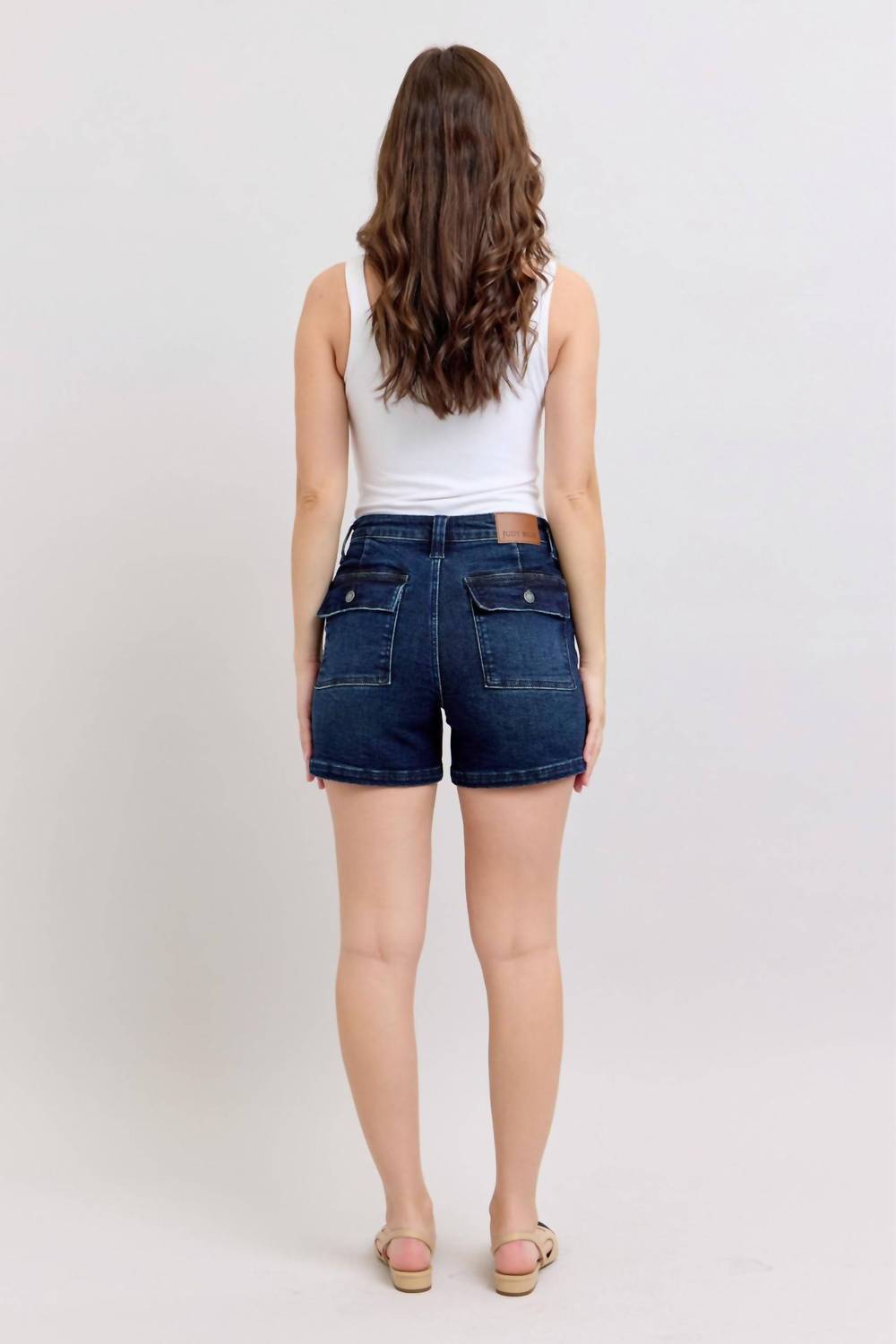 Judy Blue - High Waist Back Flap Pocket Denim Short