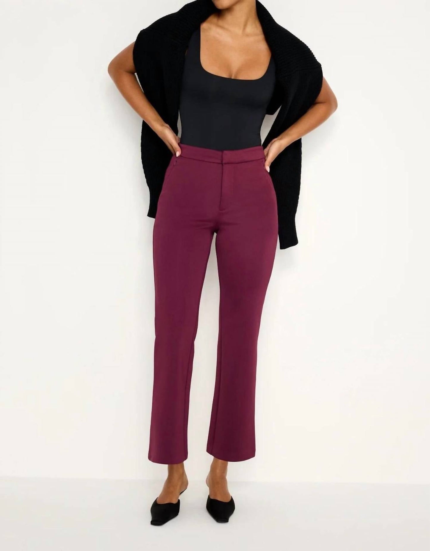 Good American - Scuba Cropped Straight Trousers