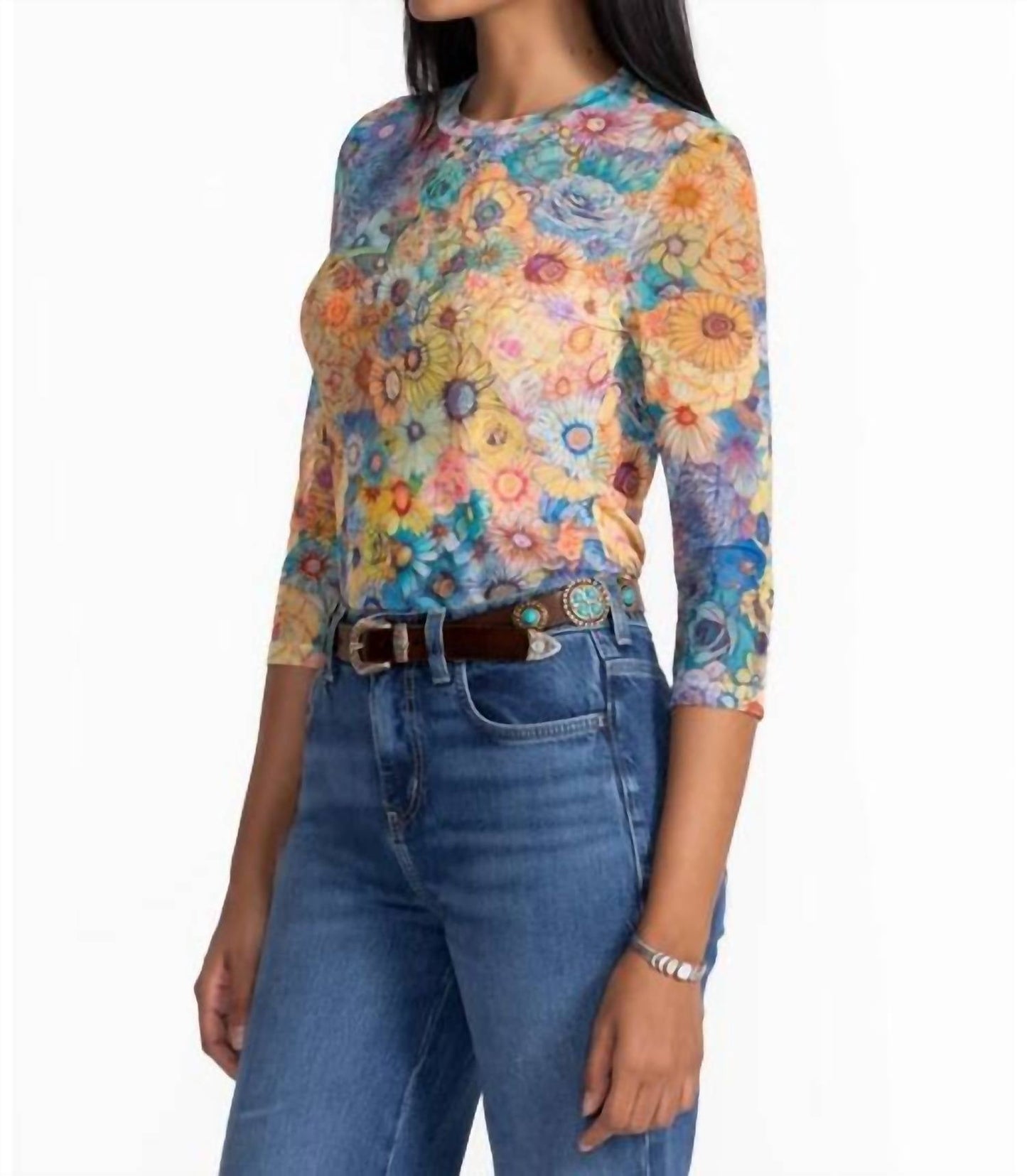Johnny Was - NATALIE 3/4 MESH TEE