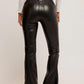 Free People - Women's Vegan Leather Slit Boot Cut Pants