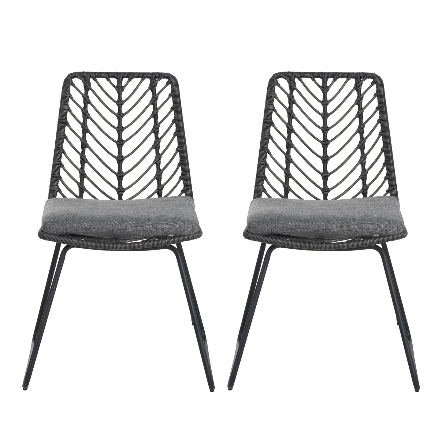 DEJA Chair 2PCS with 2 Cushions, Gray