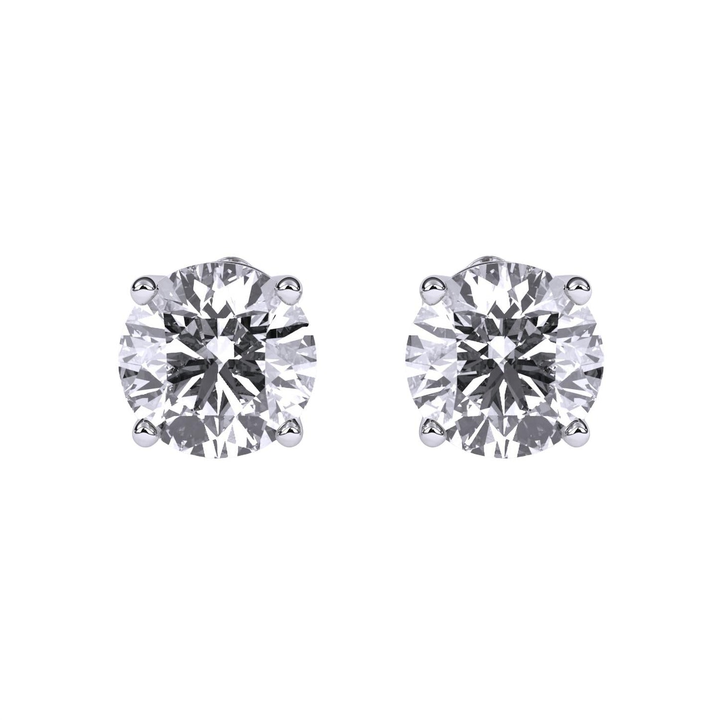 Aamiaa - 0.40 Carat Natural Diamond Round Brilliant Stud Earrings