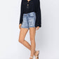 Judy Blue - Patch + Wash-out Jean Shorts