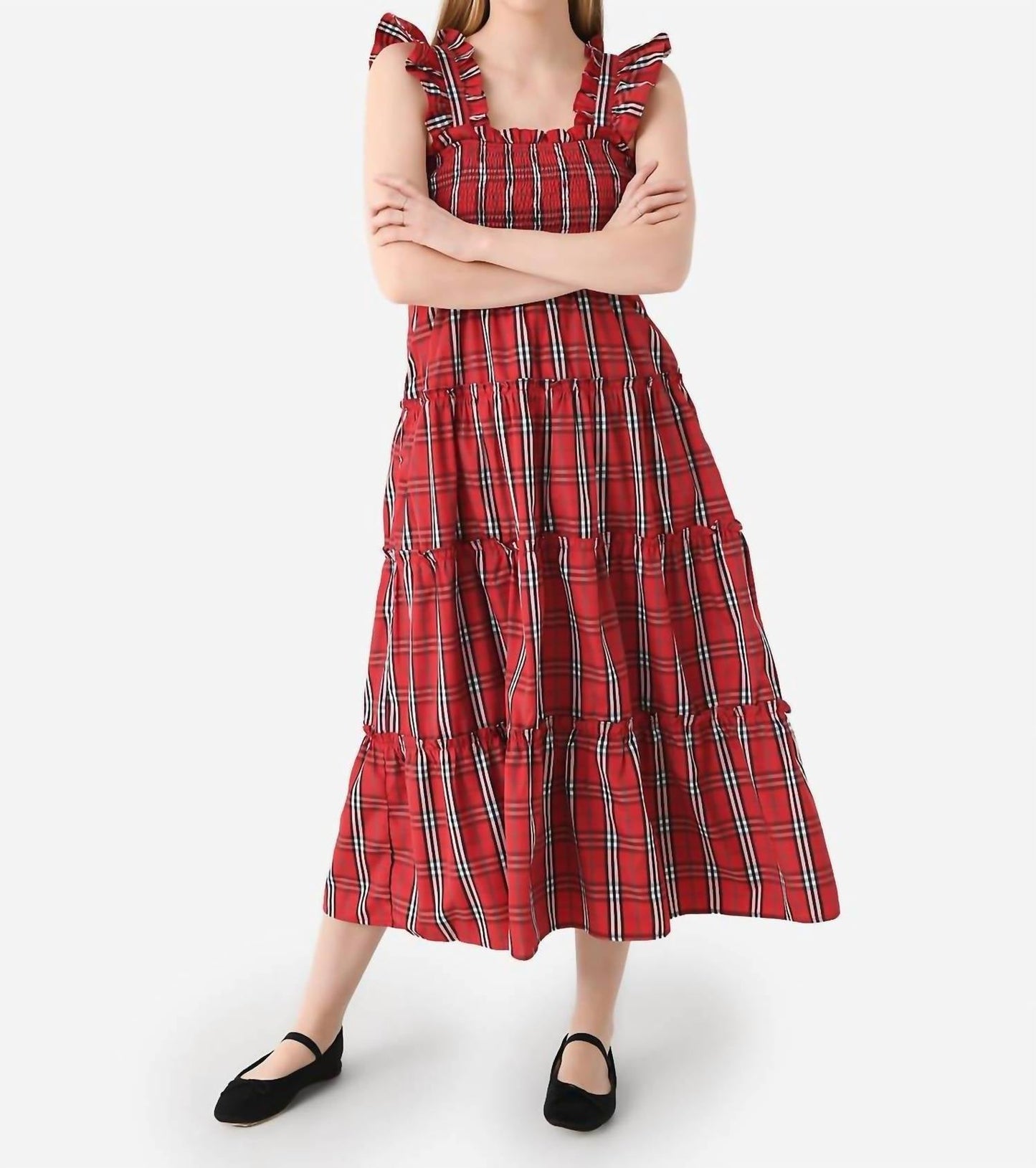J.Marie - Rayna Ruffle Strap Midi Dress