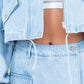 American Bazi - Cropped Denim Jacket With Drawstring