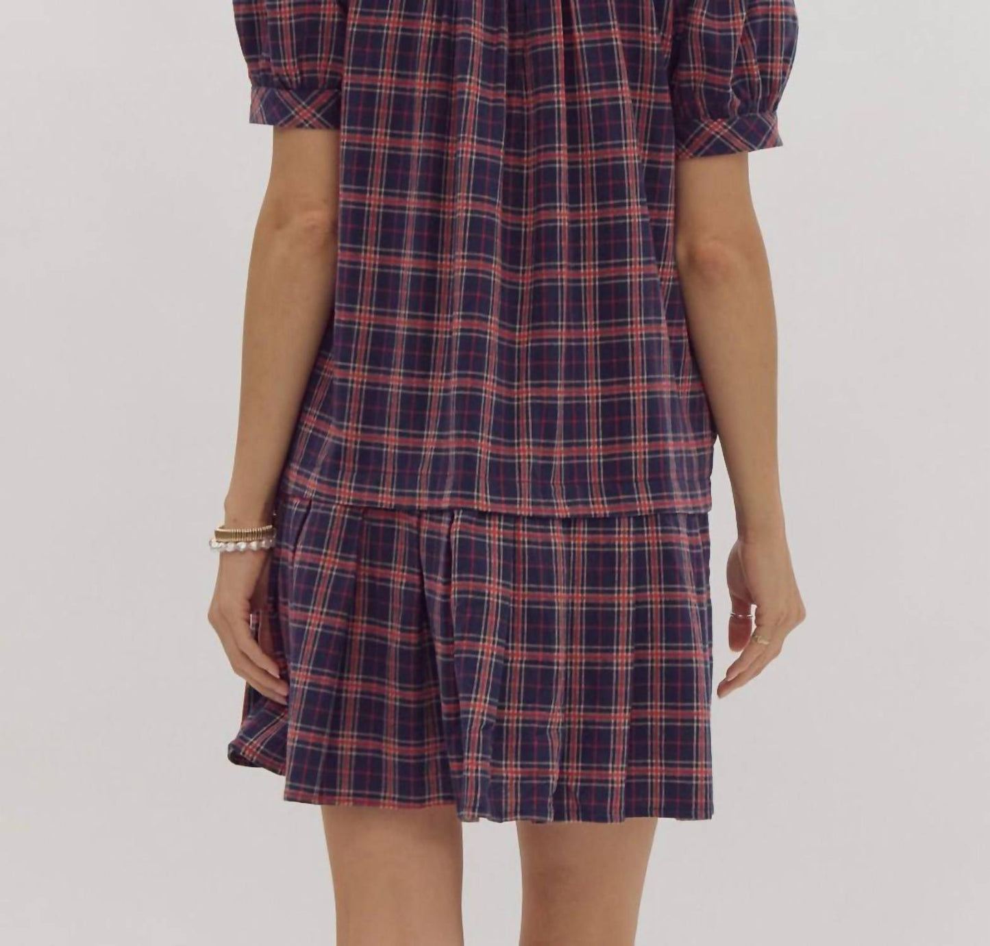 Entro - Plaid To Meet You Dress
