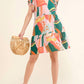 And The Why - Printed Double Ruffle Sleeve Dress