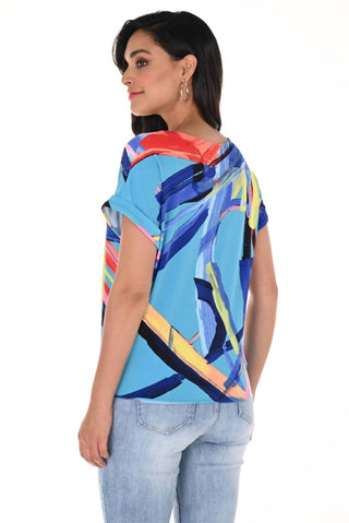 Frank Lyman - Blusa de manga curta com estampa abstrata