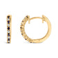 10K Yellow Gold Alternating Blue Sapphire 1/10 Cttw Diamond Huggy Hoop Earrings  (I-J Color, I1-I2 Clarity)