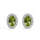 10K White Gold 5x3 MM Oval Purple Amethyst and Diamond Halo Stud Earrings (I-J Color, I1-I2 Clarity)
