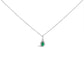 10K White Gold 5x3mm Green Emerald and Diamond Accent Halo Pear Shape 18" Pendant Necklace (I-J Color, I1-I2 Clarity)
