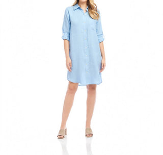 Karen Kane - Roll Tab Linen Shirtdress