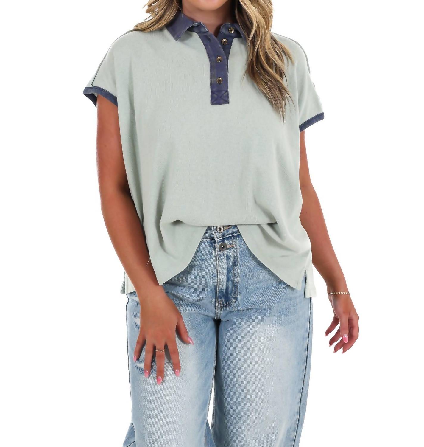Ee:Some - Collar Code Boxy Top