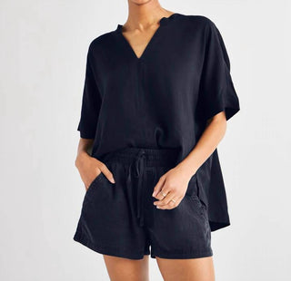 Splendid - Blusa de Lyocell com Mangas Curtas Winnie