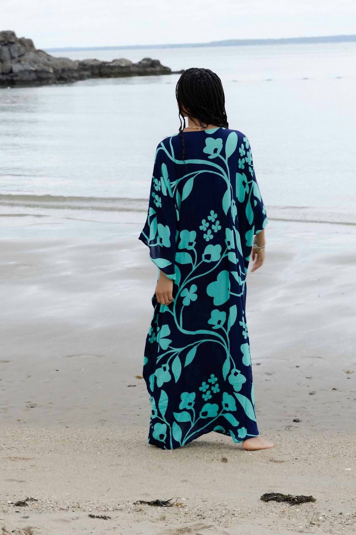 Saachi - Bold Floral Kaftan Dress