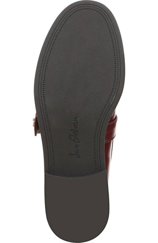 Sam Edelman - Mocassim feminino Elaina de couro com fivela e detalhes na cor preta