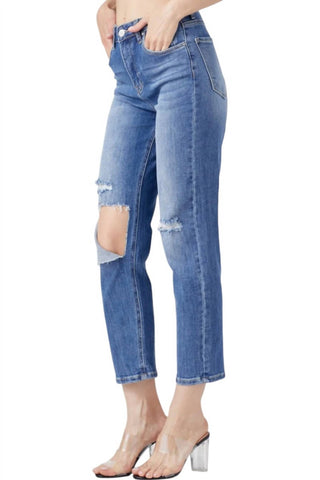 Risen - Calça Jeans Relaxada Cintura Alta