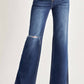 Risen - High Rise Distressed Wide Flare Jean