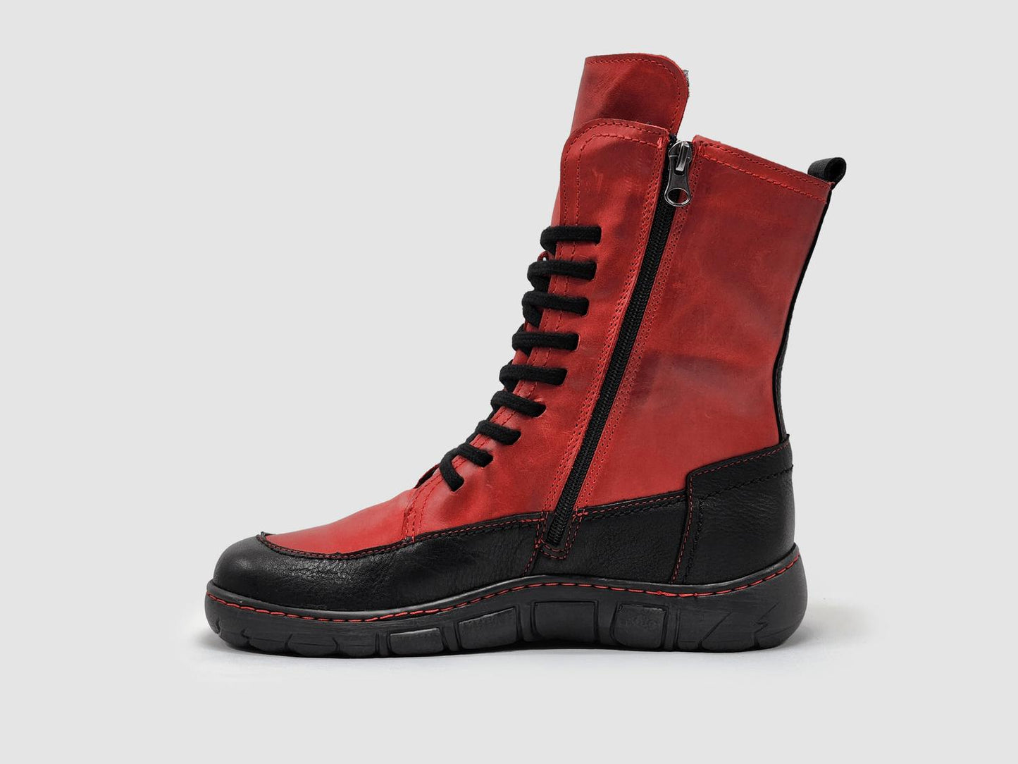 Kcr Group - Women's Original Mid Wool-lined Zip-up Leather Boots