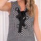 2.7 August Apparel - Checkered Tie Up Mini Dress