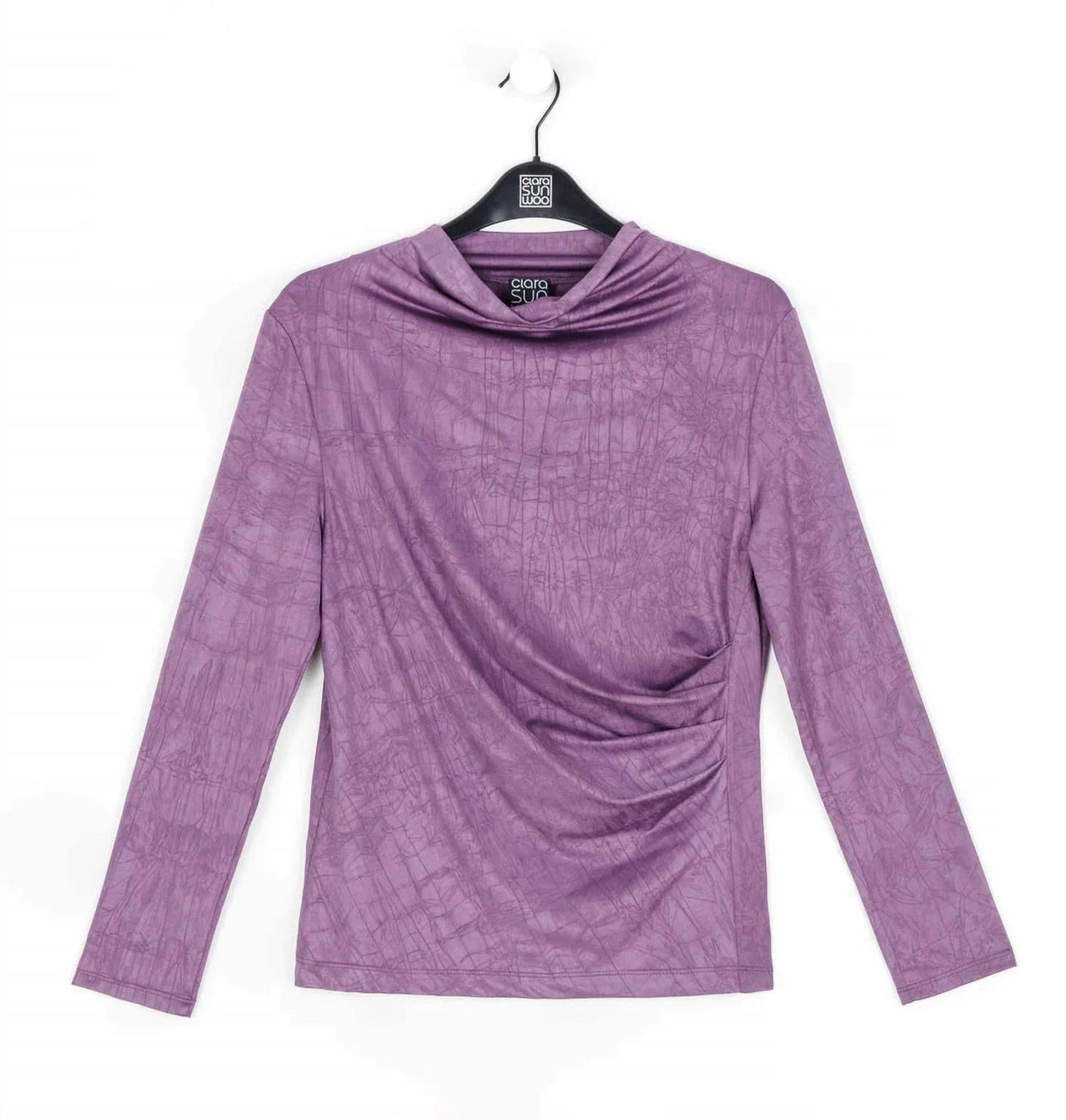 Clara Sunwoo - Drape Neck Crushed Silky Knit Top