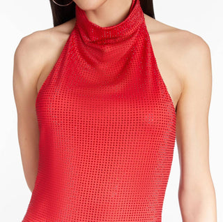 Amanda Uprichard - Vestido curto Duffy com strass e alças finas