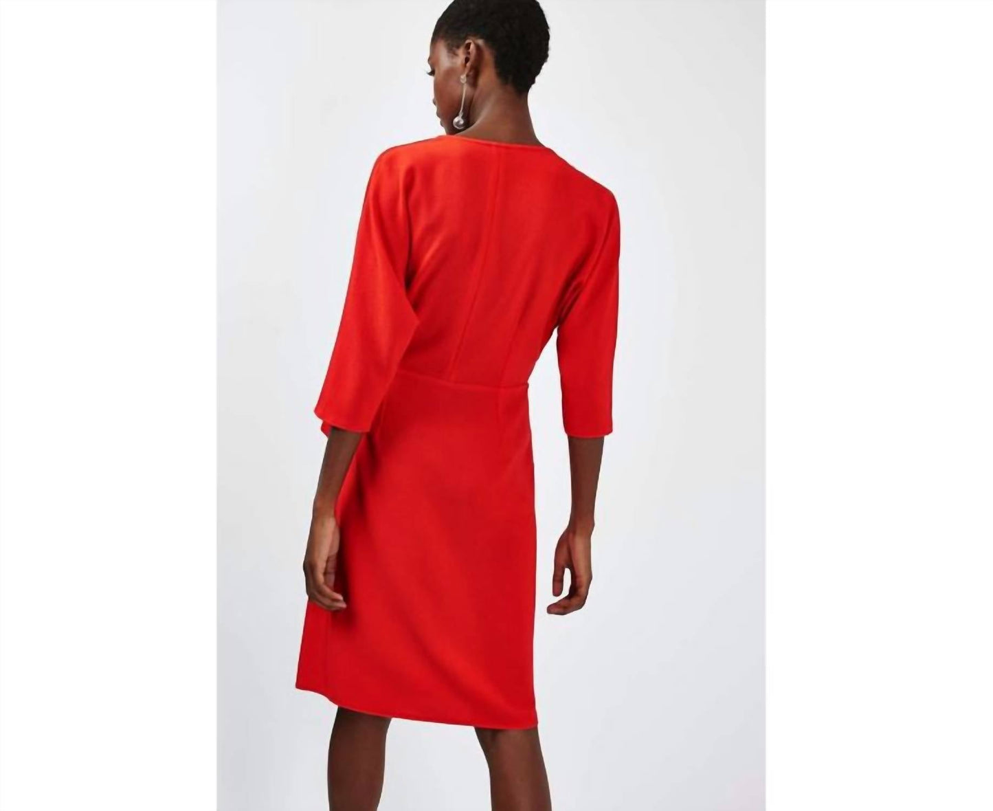 Topshop - Batwing Wrap Midi Casual Wear To Work Dress