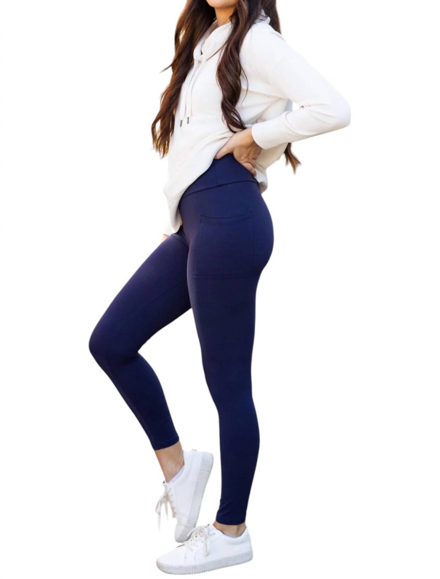 Julia Rose - Nadia Crossover Full Length Leggings with Pockets