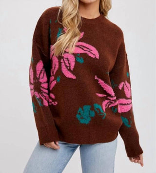 Bluivy - Pulôver com motivo floral texturizado