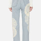 Frame - Crochet High Rise Vertical Crop Jeans