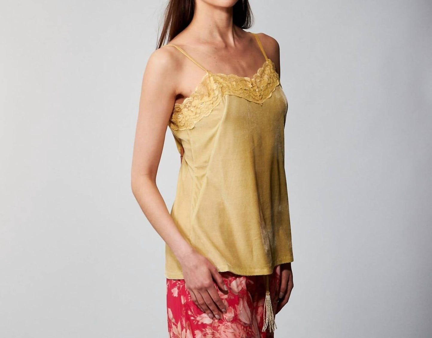 Aratta - Velvet Lace Trim Camisole Top