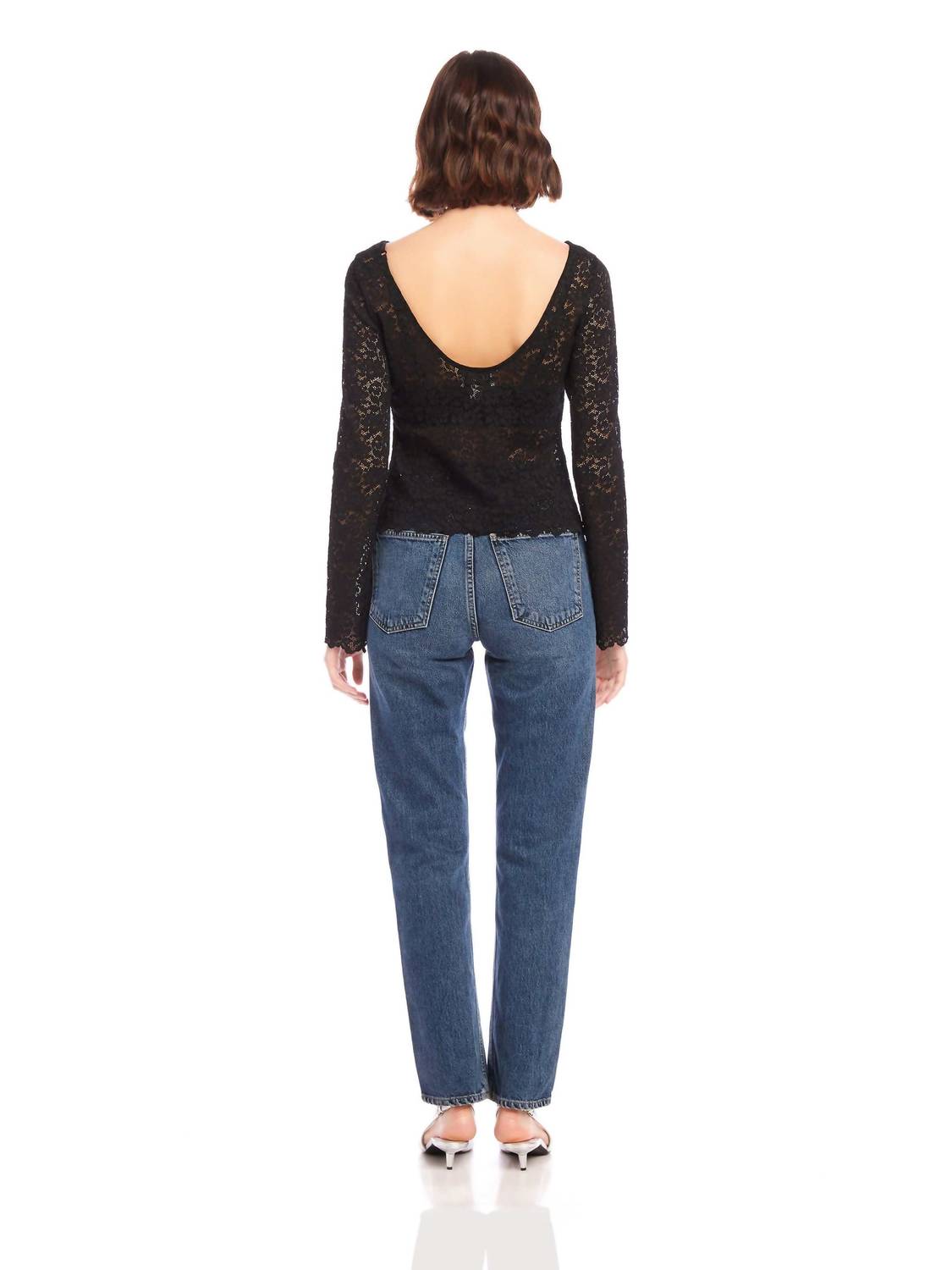 Fifteen Twenty - Loren Scoop Back Flare Sleeves Top